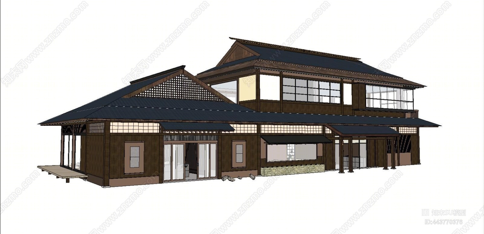 日式建筑SU模型下载【ID:443770376】