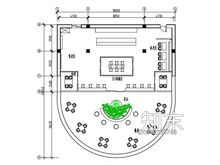 鹿之林校园咖啡厅cad施工图下载【ID:650260749】