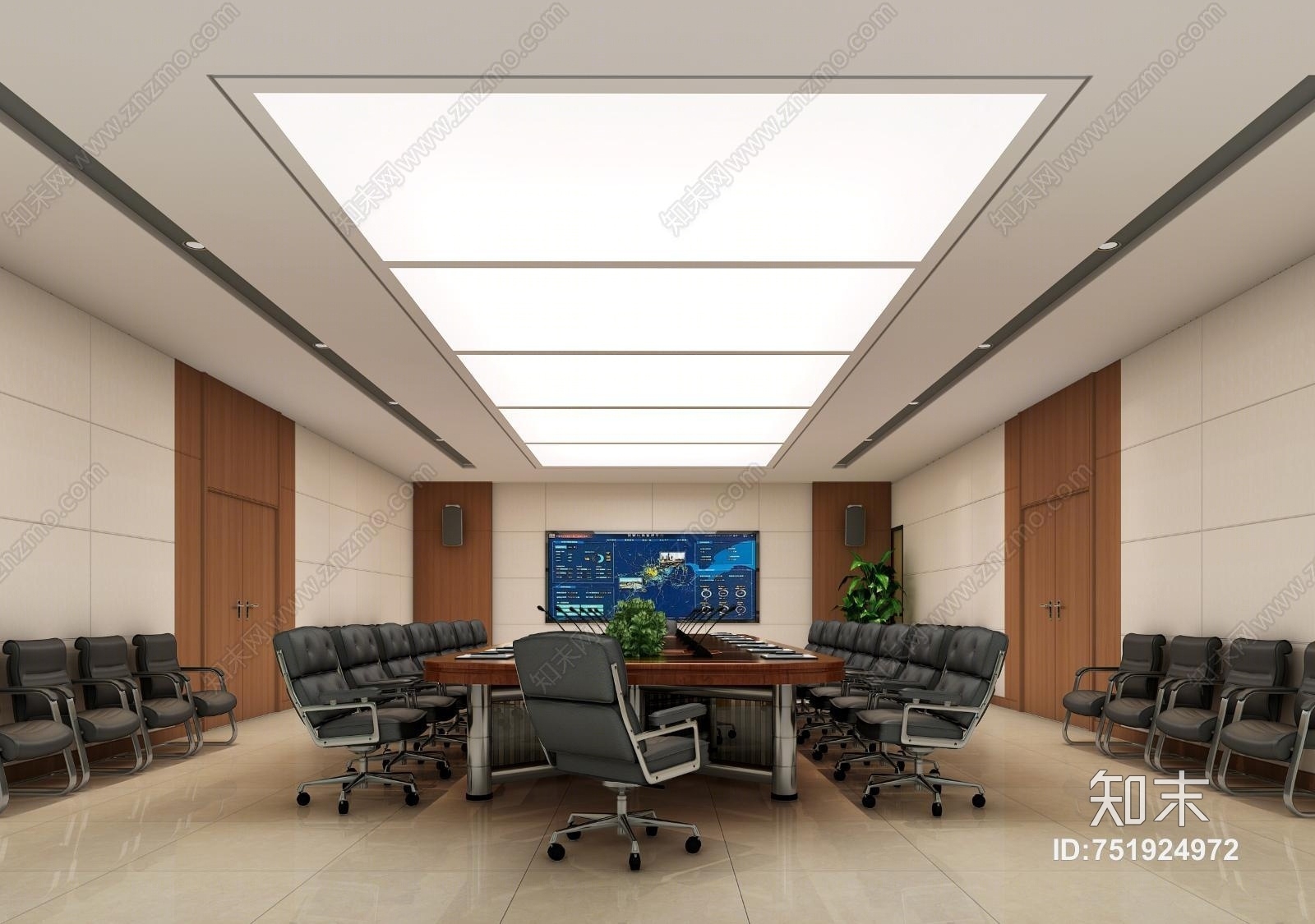 现代会议室3D模型下载【ID:751924972】