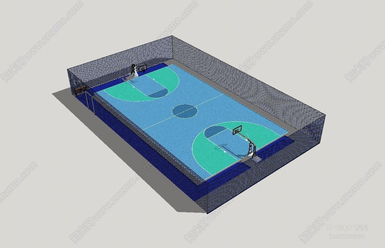 篮球场SU模型下载【ID:542786230】