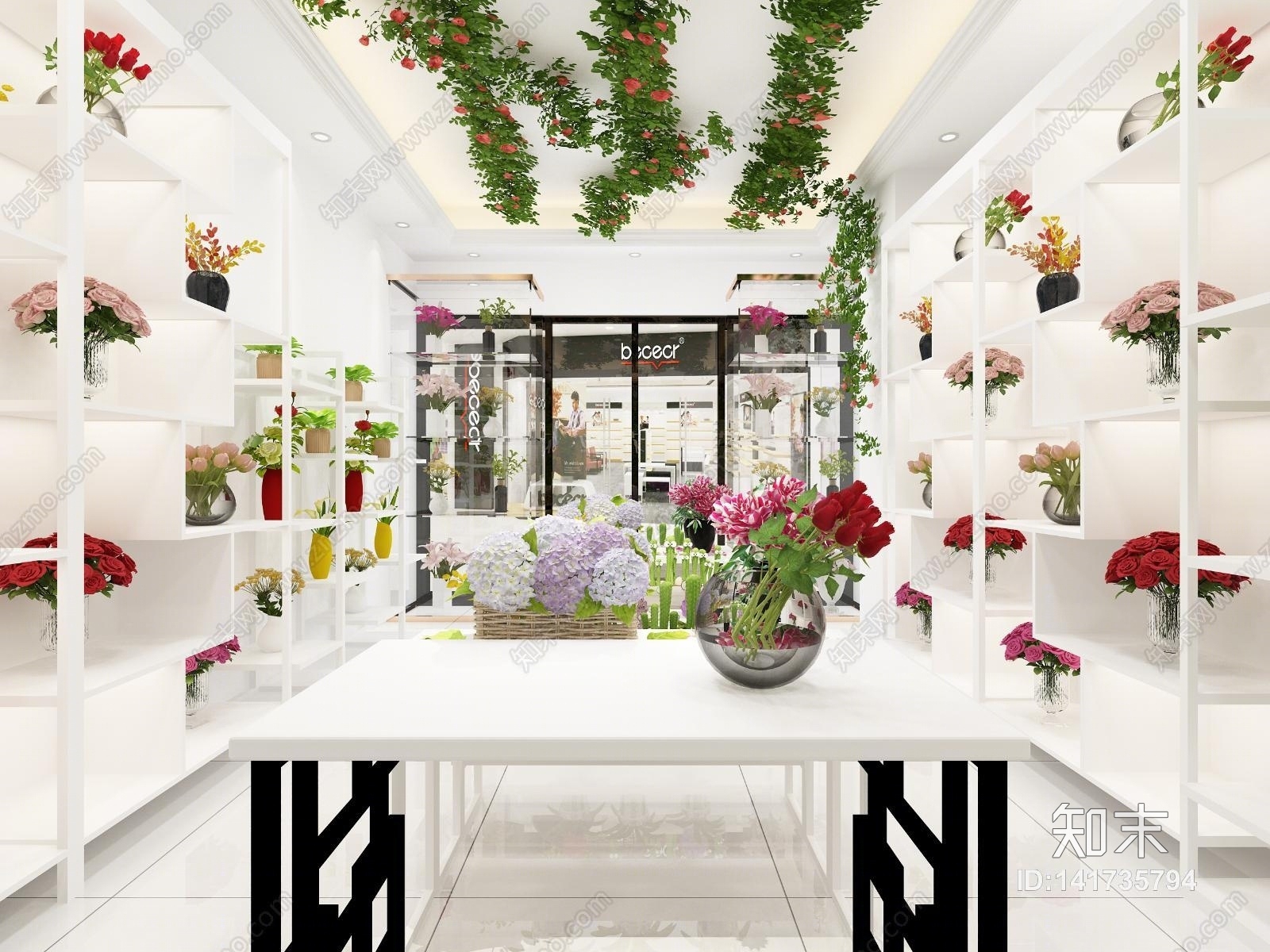现代绿植花店3D模型下载【ID:141735794】
