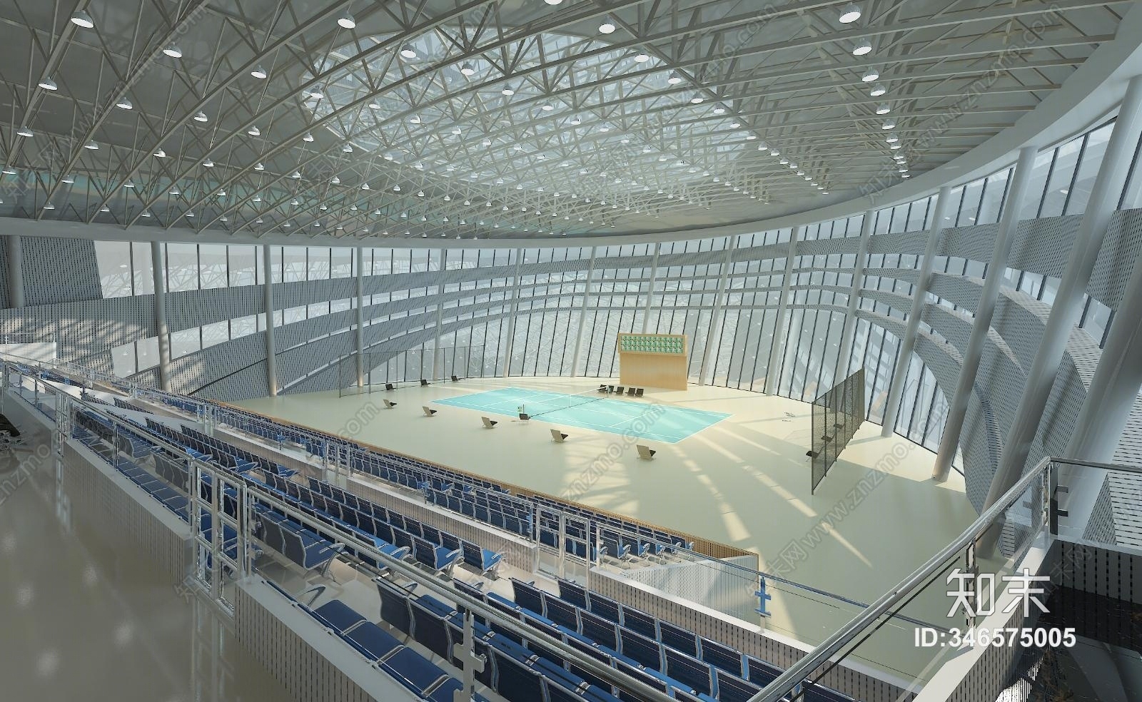 现代体育馆网球赛场观众席3D模型下载【ID:346575005】