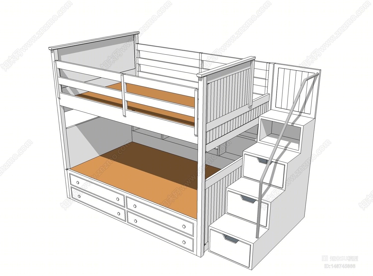 现代风格上下床SU模型下载【ID:148745866】