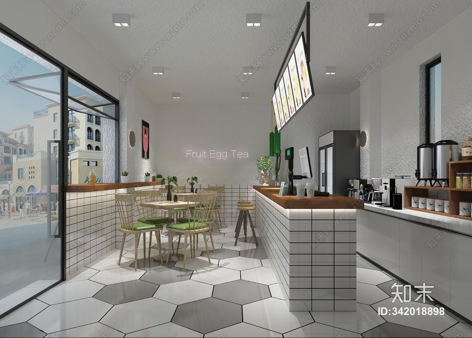 北欧奶茶店前台3D模型下载【ID:342018898】