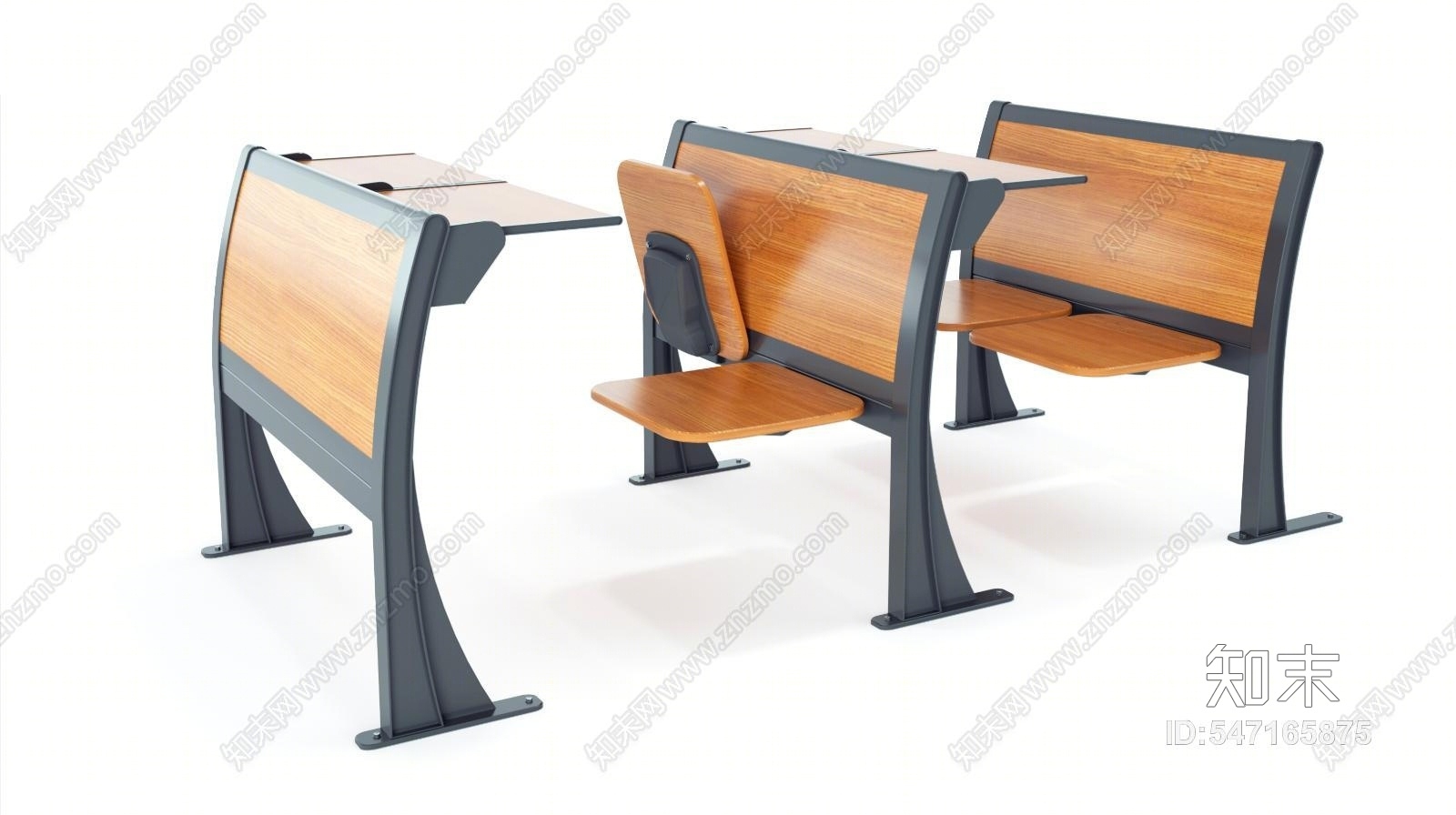 现代阶梯教室椅子3D模型下载【ID:547165875】