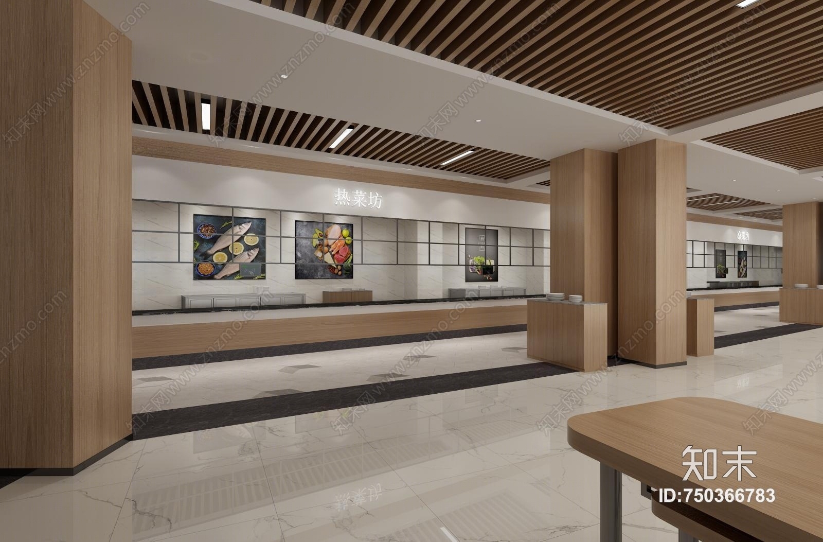 现代食堂3D模型下载【ID:750366783】