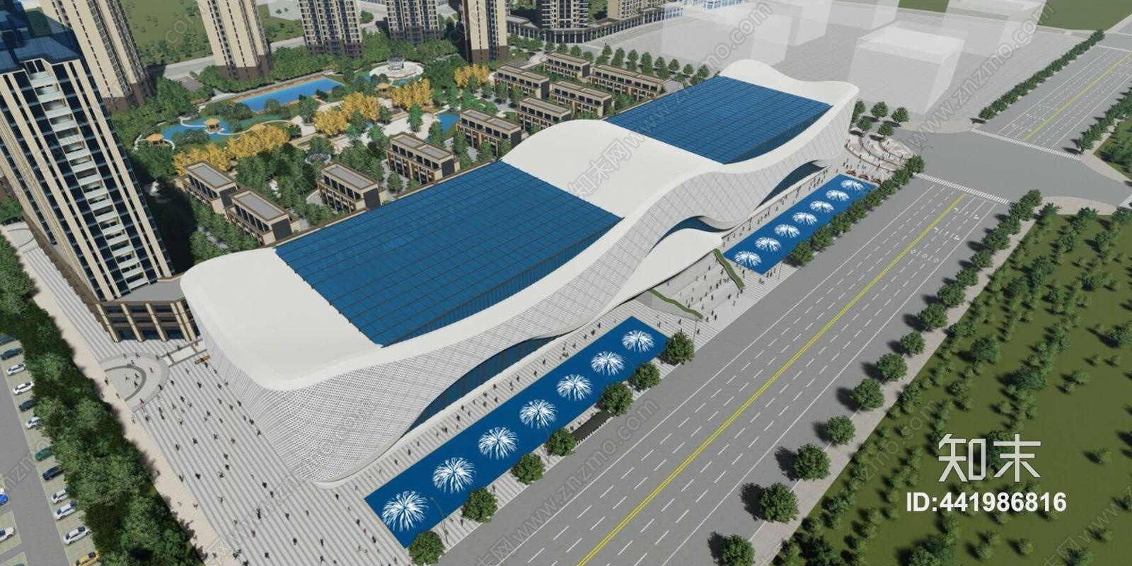 现代大型会展中心3D模型下载【ID:441986816】