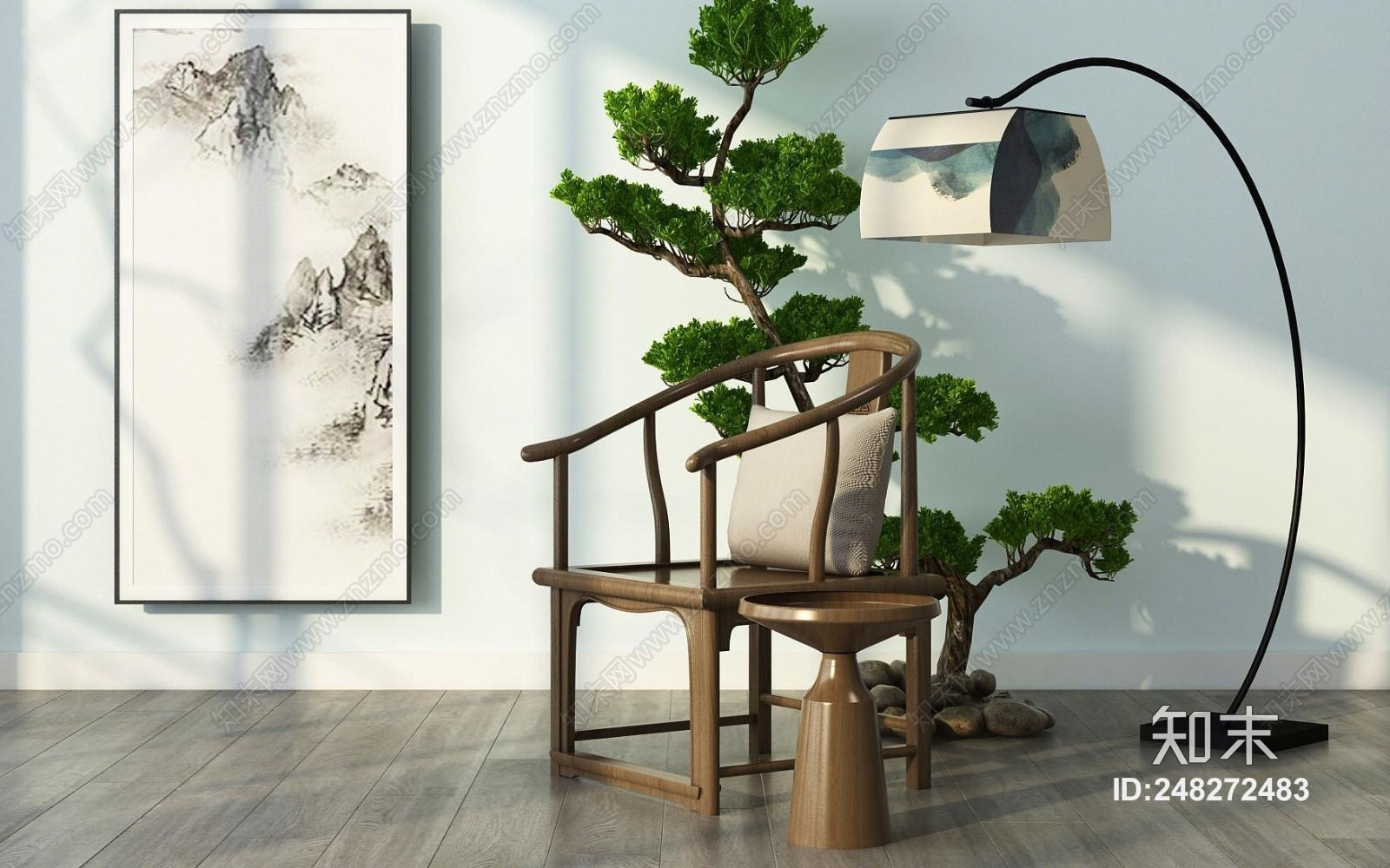 中式椅子3D模型下载【ID:248272483】