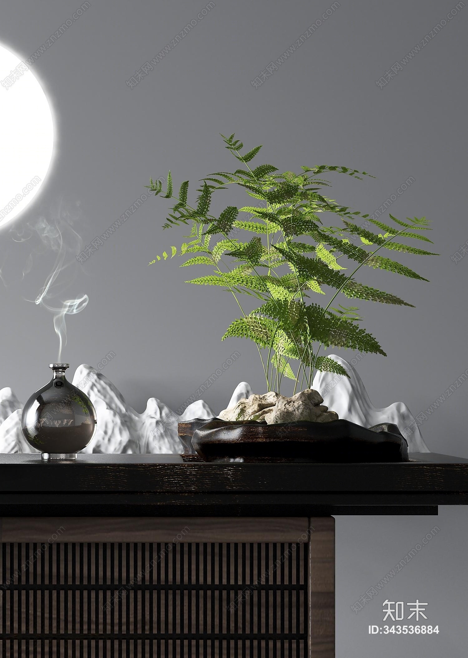 新中式盆景3D模型下载【ID:343536884】