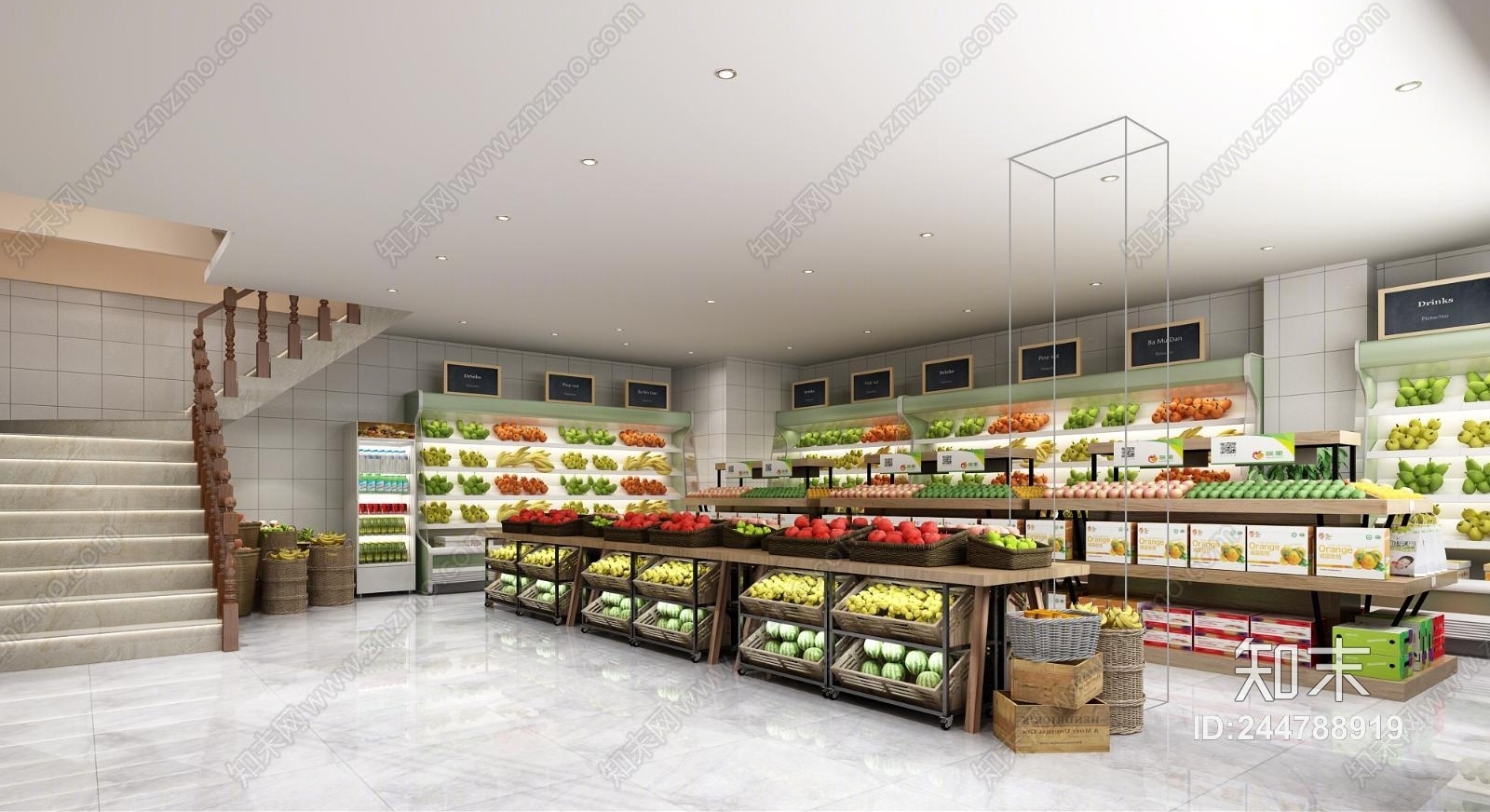 现代水果店3D模型下载【ID:244788919】