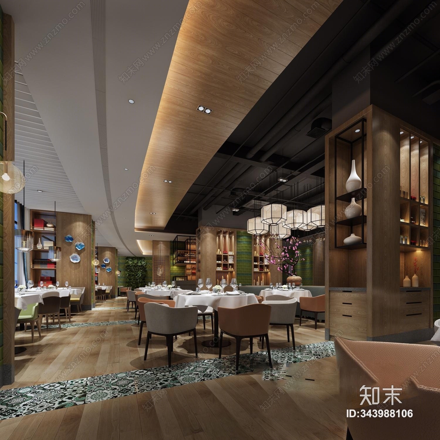 现代港式休闲自助茶餐厅3D模型下载【ID:343988106】