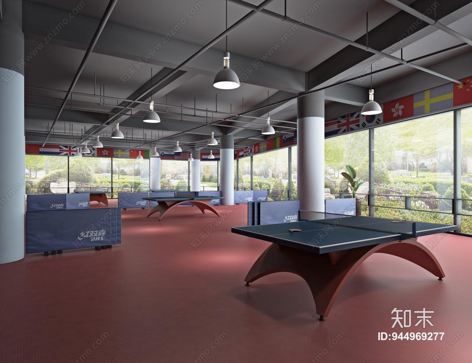 现代乒乓球馆3D模型下载【ID:944969277】