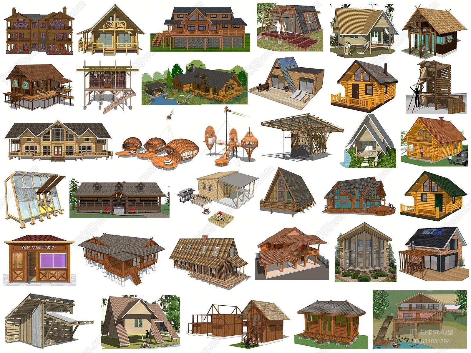 现代休闲木屋SU模型下载【ID:651031794】