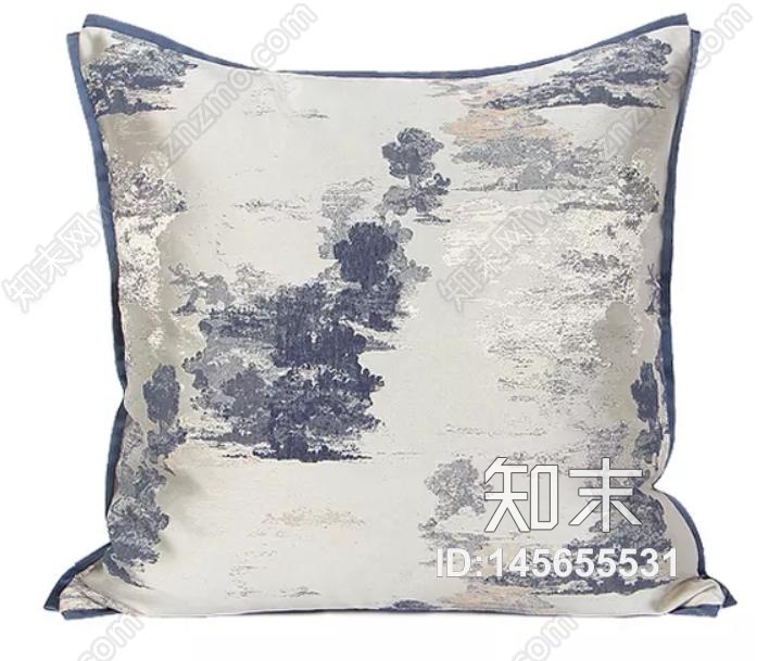 新中式灰蓝抱枕贴图下载【ID:145655531】