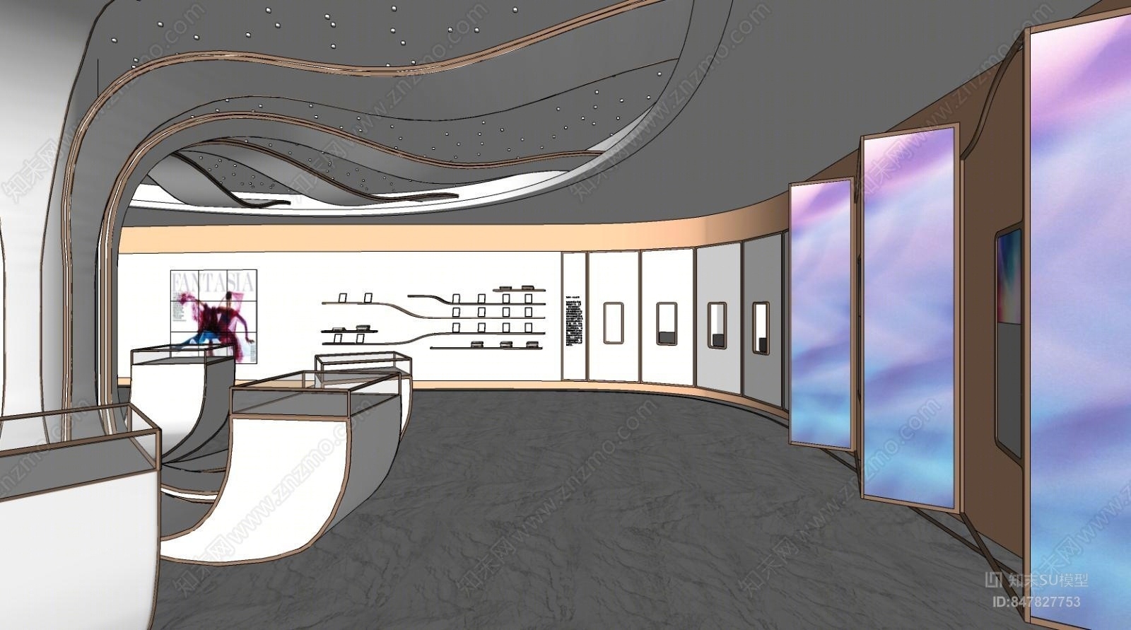 现代珠宝首饰展厅SU模型下载【ID:847827753】