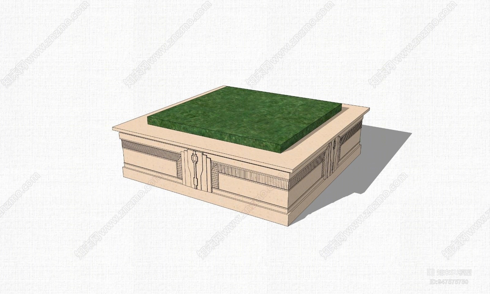 现代方形树池SU模型下载【ID:947575750】