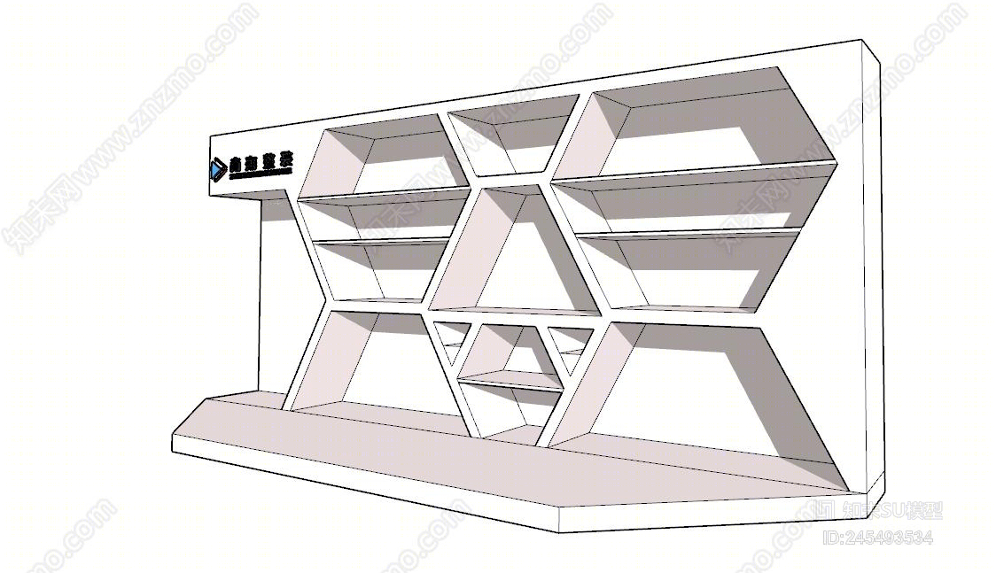 现代展柜六边形蜂巢SU模型下载【ID:245493534】
