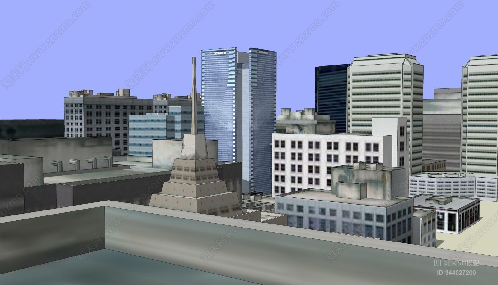 现代城市配楼SU模型下载【ID:344027200】