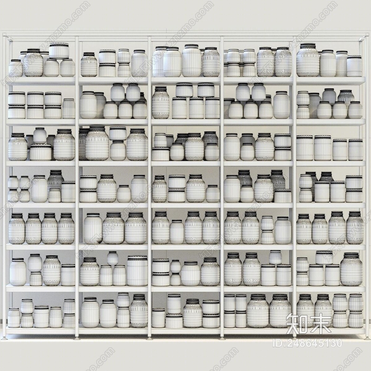 现代商场食品货架3D模型下载【ID:248645130】