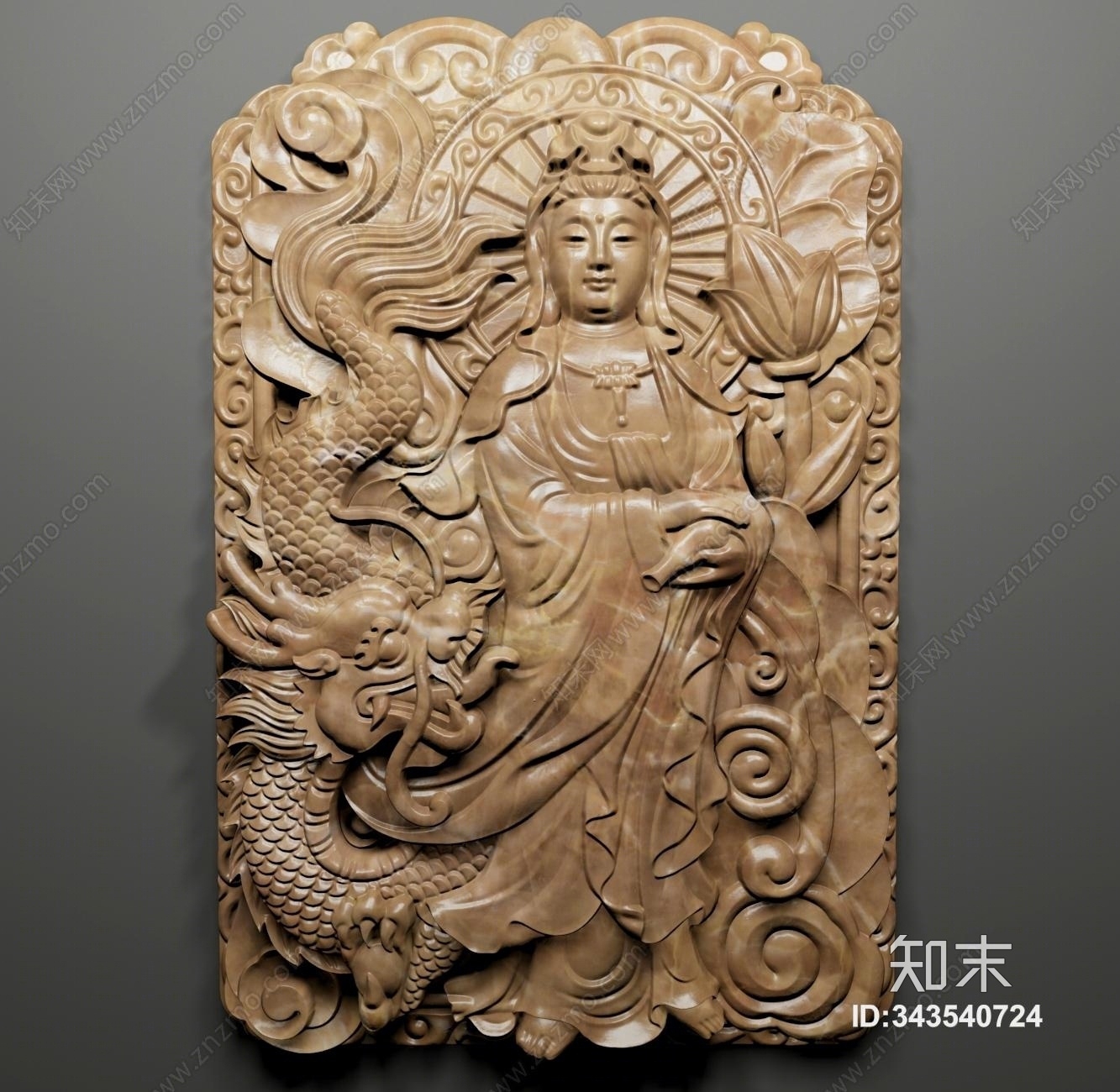 现代观音像3D模型下载【ID:343540724】