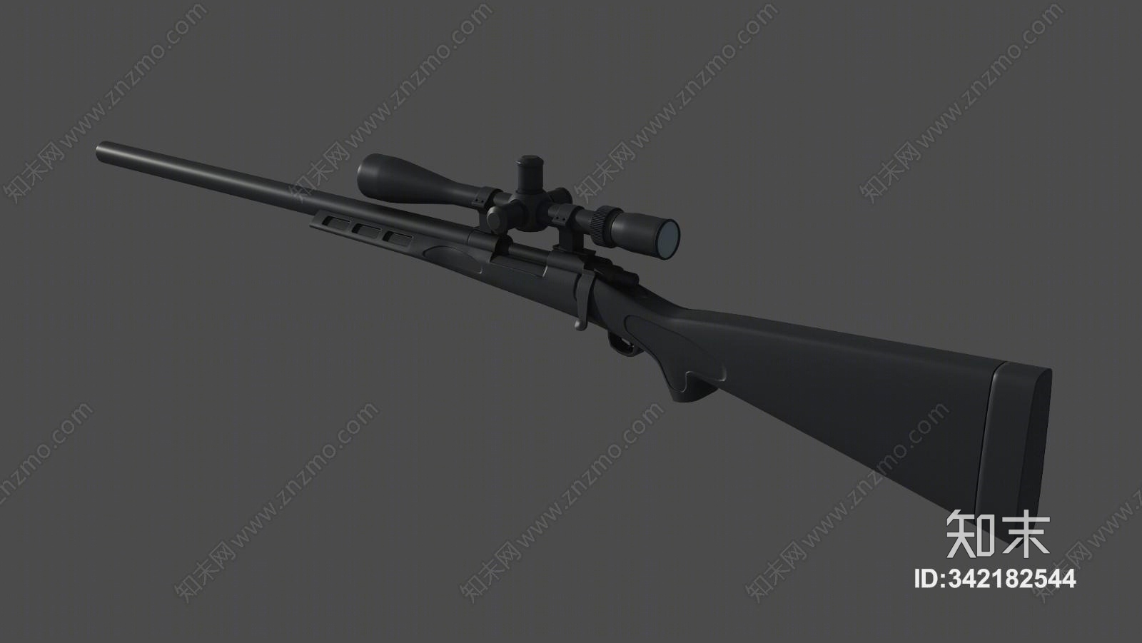 工业风精模狙击步枪3D模型下载【ID:342182544】