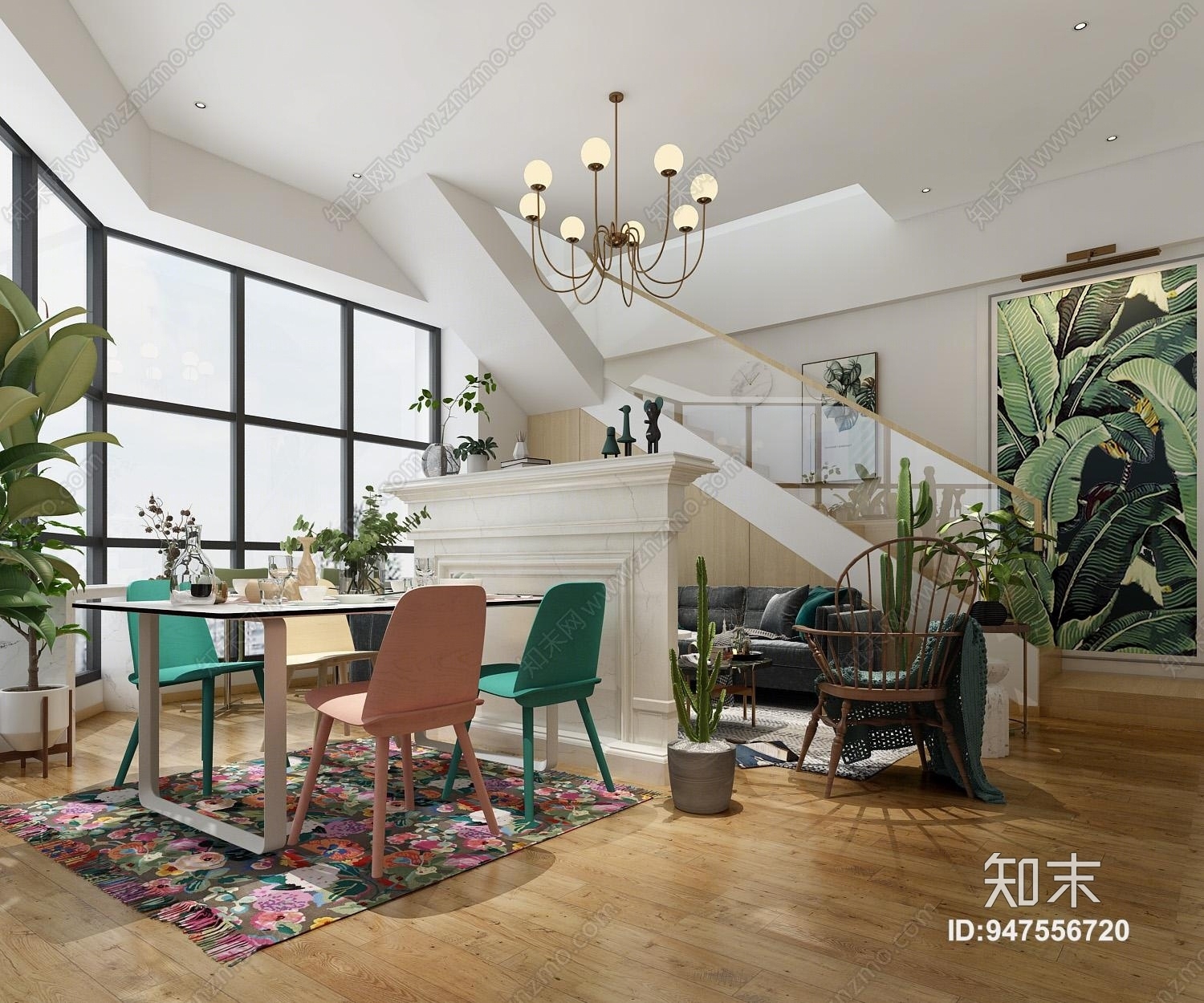 北欧单身公寓3D模型下载【ID:947556720】