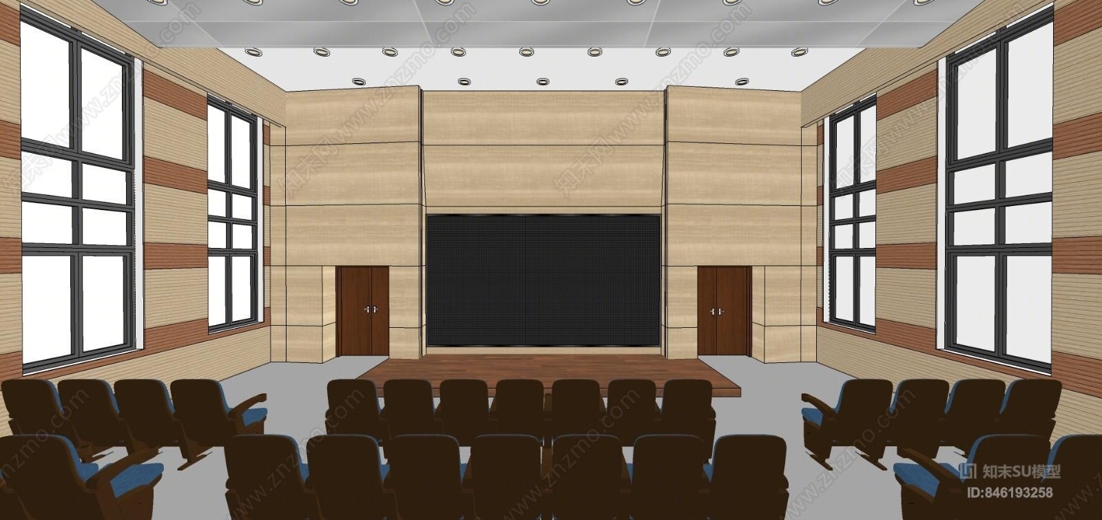现代报告厅SU模型下载【ID:846193258】