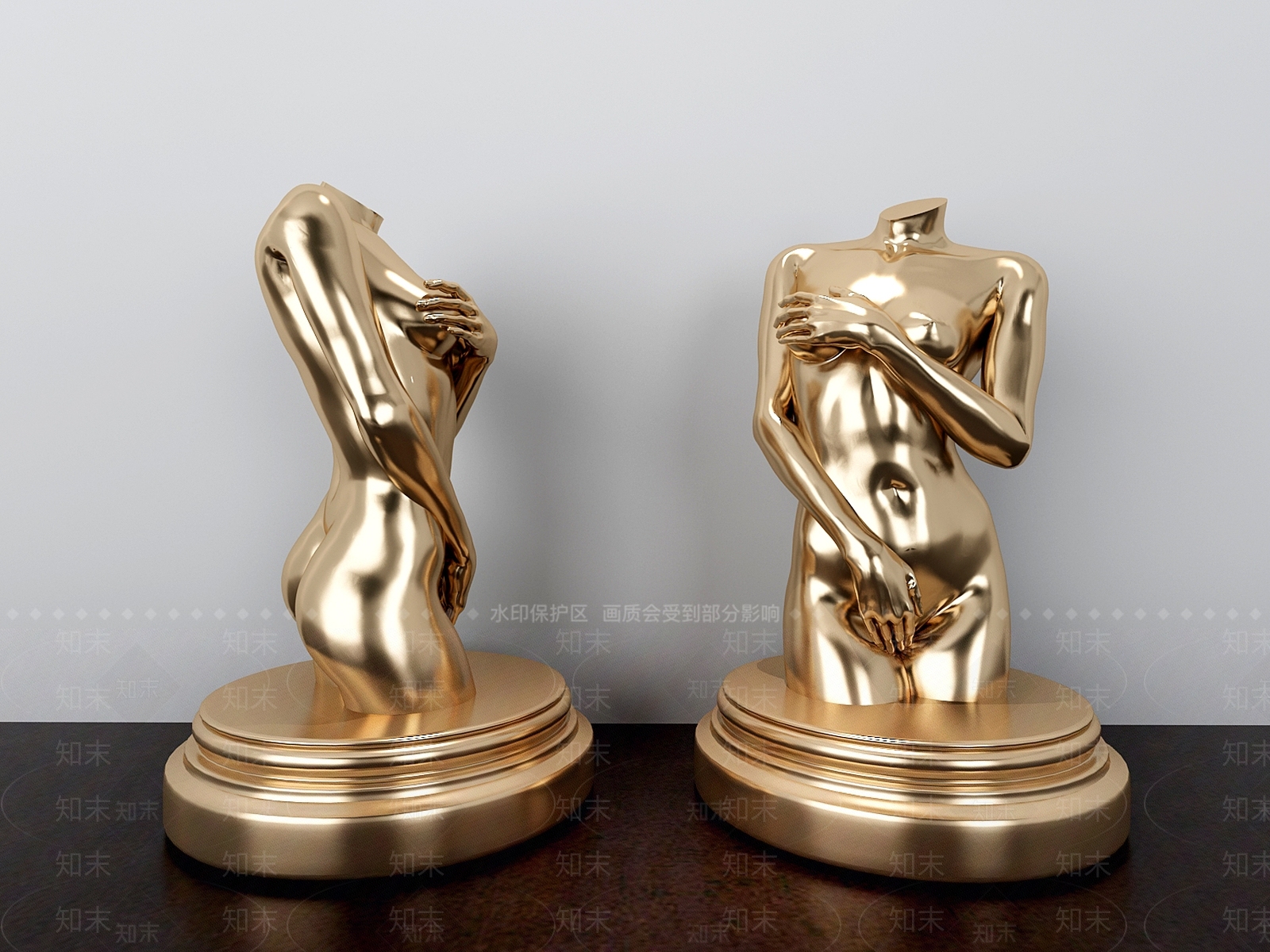 现代人体雕塑摆件3D模型下载【ID:333619837】