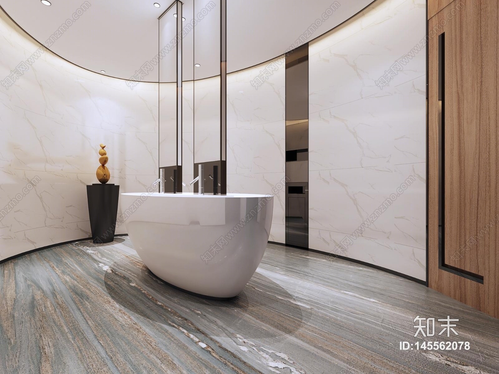 现代酒店公用洗手间3D模型下载【ID:145562078】