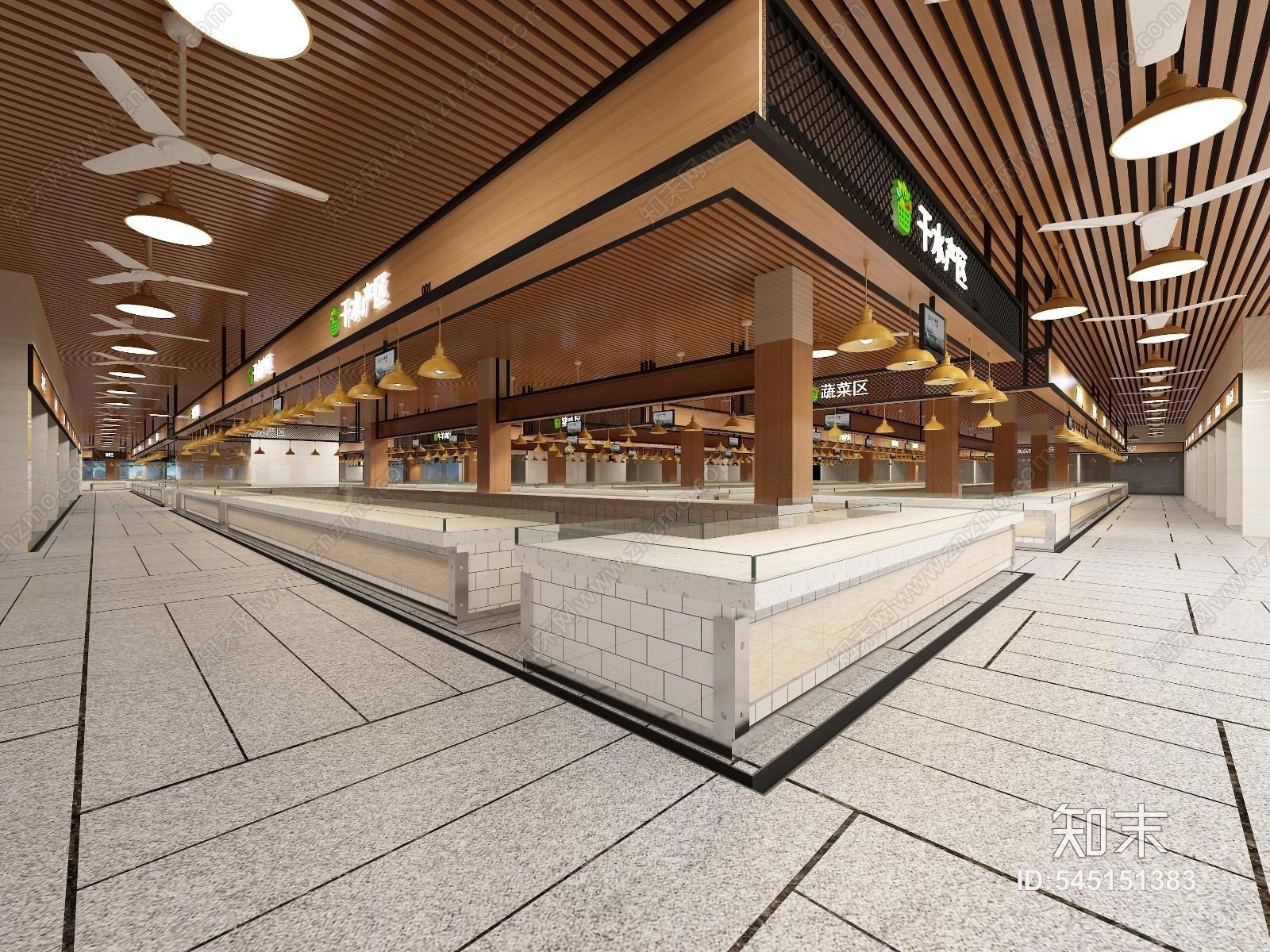 新中式菜市场3D模型下载【ID:545151383】