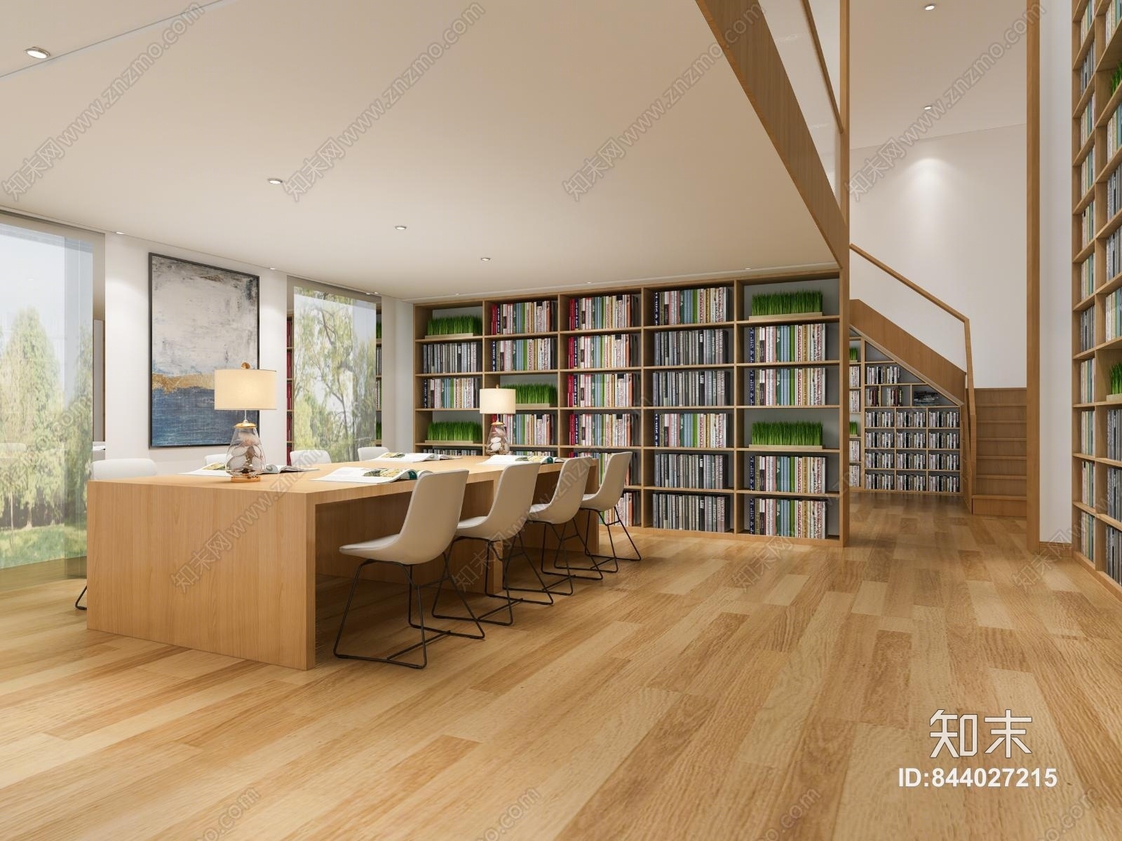 现代阅览室3D模型下载【ID:844027215】