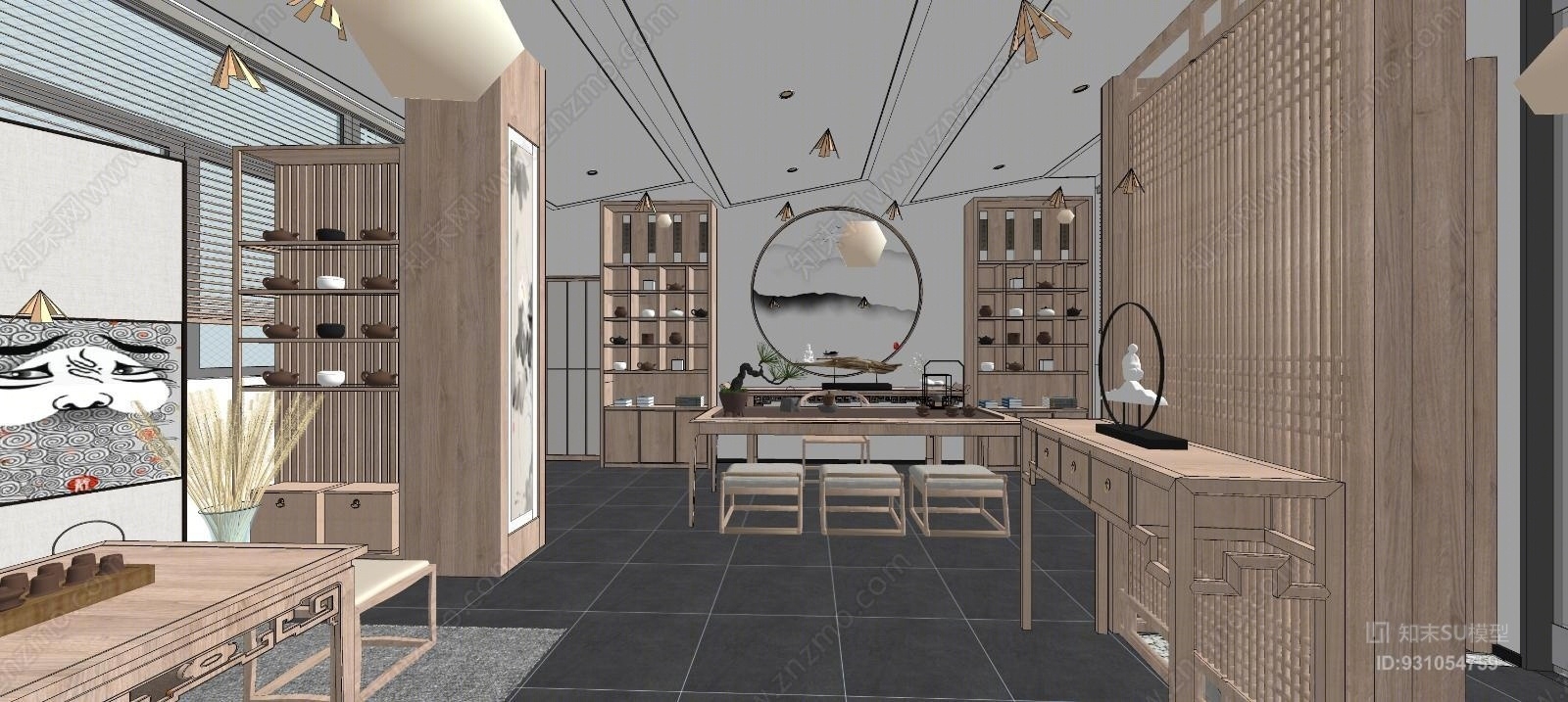 新中式SU模型下载【ID:931054759】