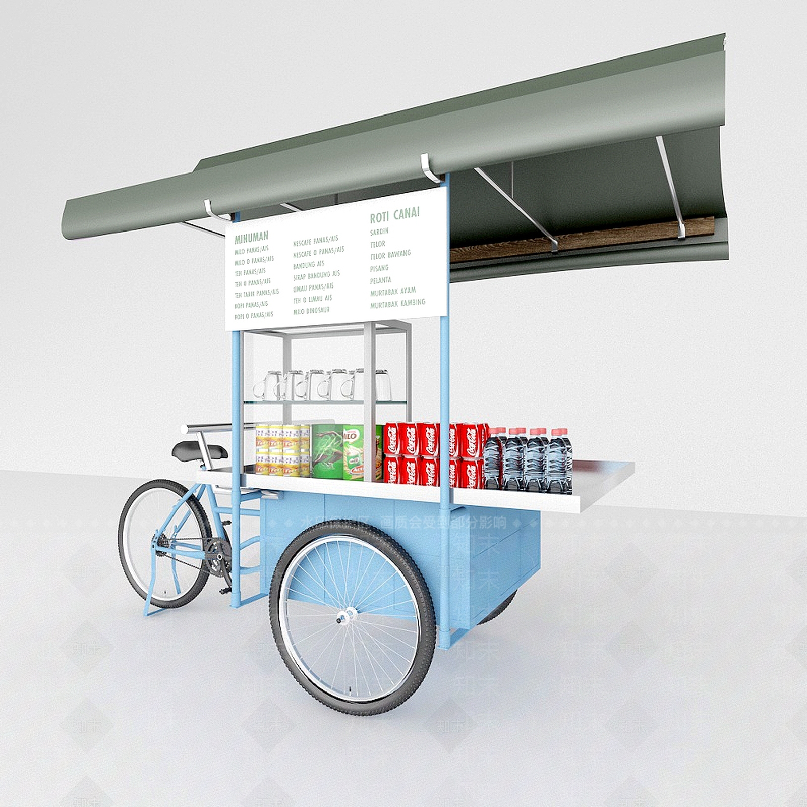 东南亚三轮车食物档口3D模型下载【ID:935221138】