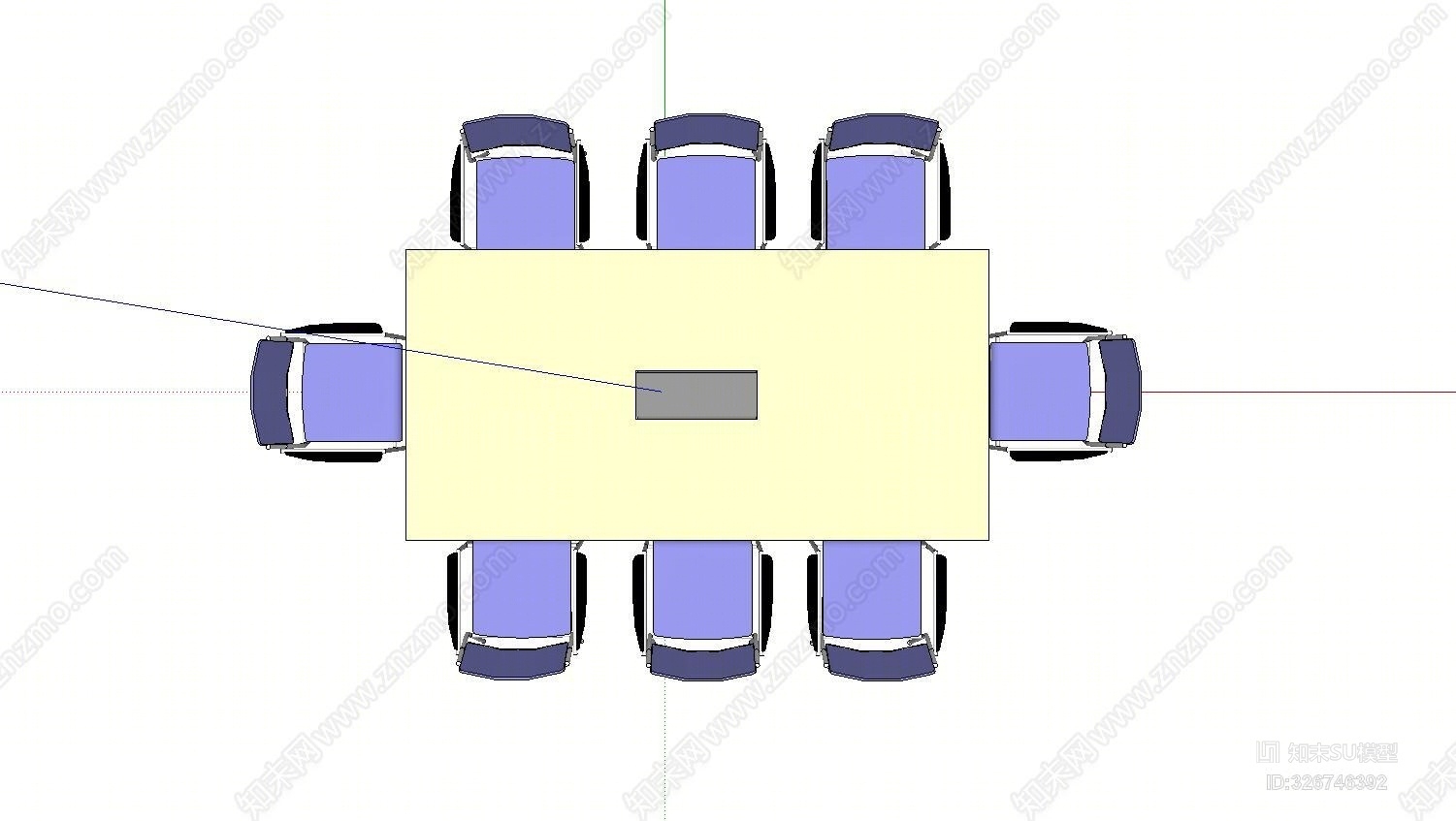 现代办公桌椅组合SU模型下载【ID:326746392】