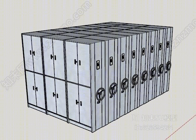 组合密集档案柜SU模型下载【ID:828594281】