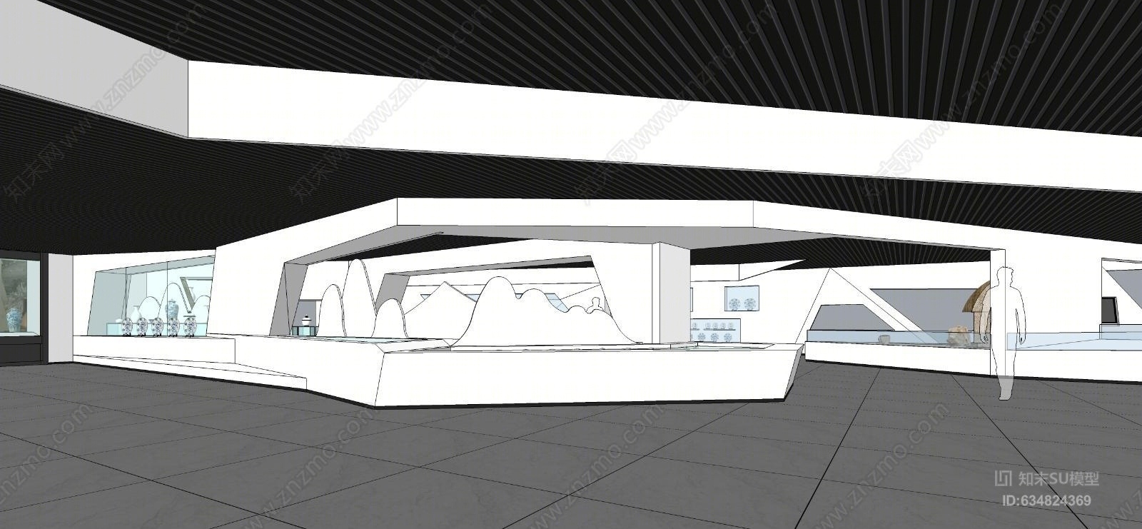 现代博物馆SU模型下载【ID:634824369】