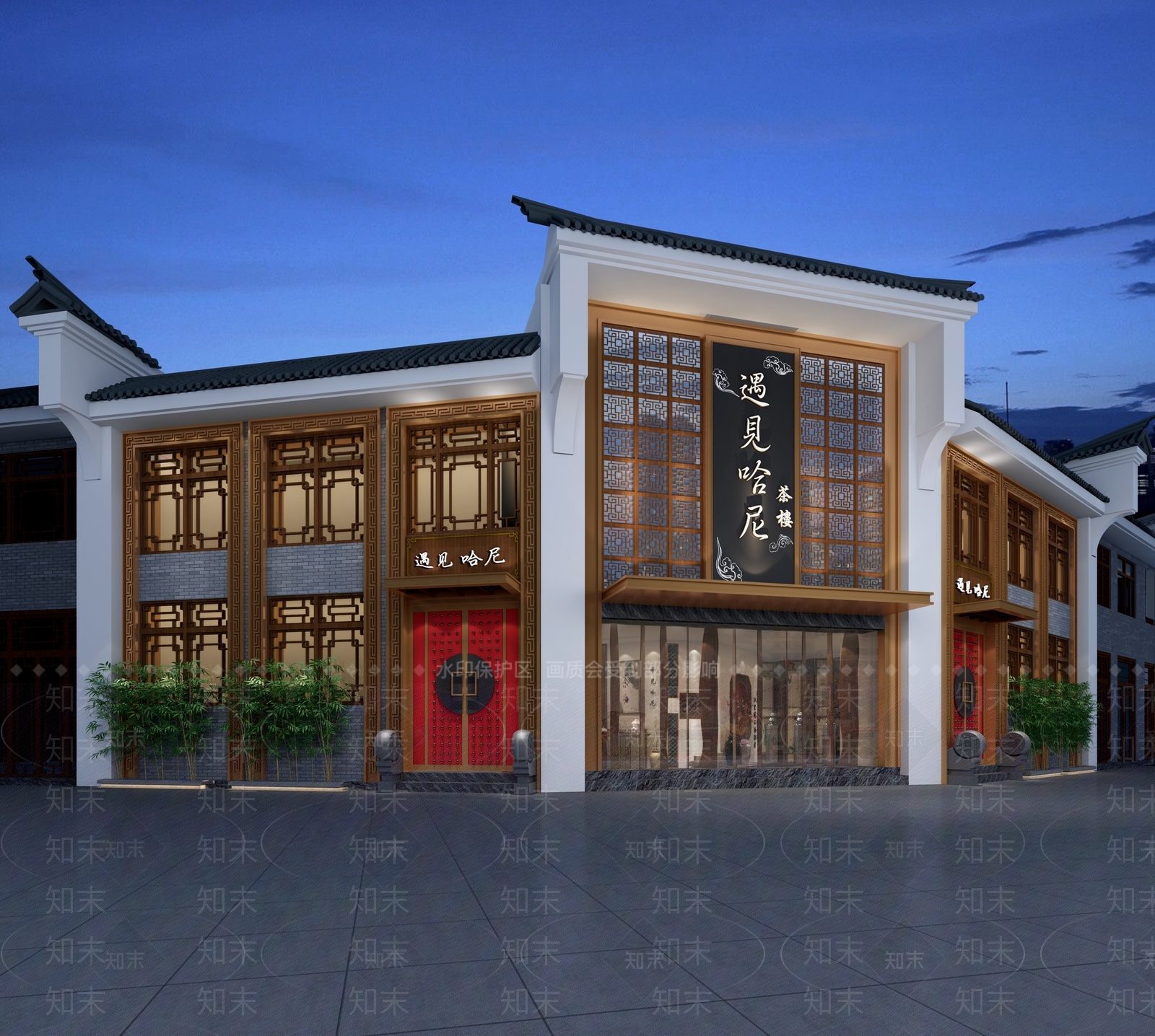 中式茶室门头下载3D模型下载【ID:435015110】