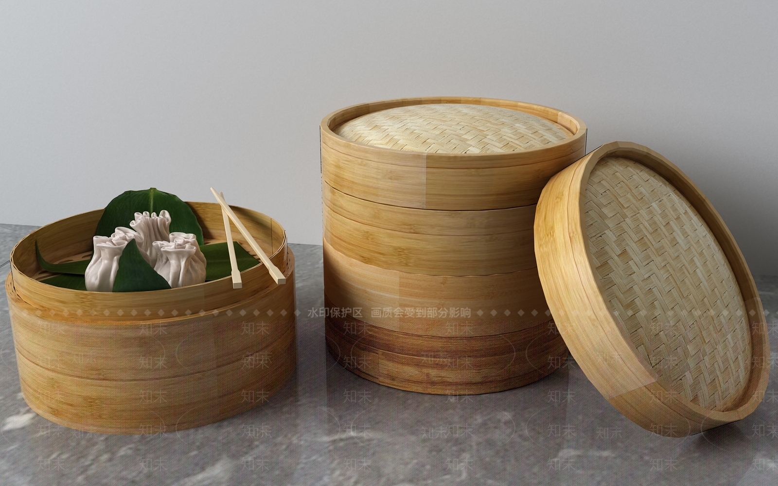 现代蒸笼3D模型下载【ID:134836589】