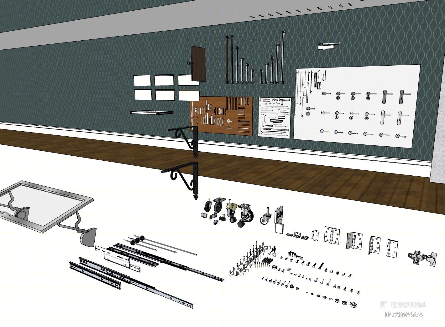 家具(五金材门窗)SU模型下载【ID:725564574】