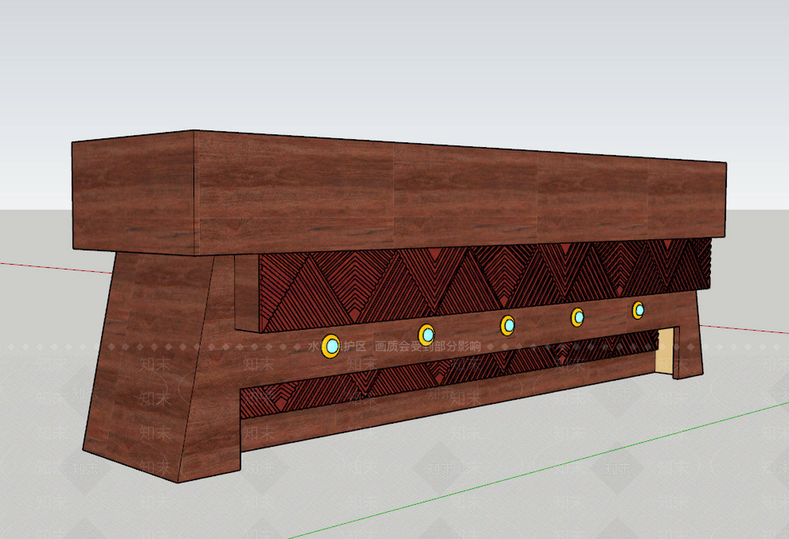 藏式酒店前台吧台带版本转换器SU模型下载【