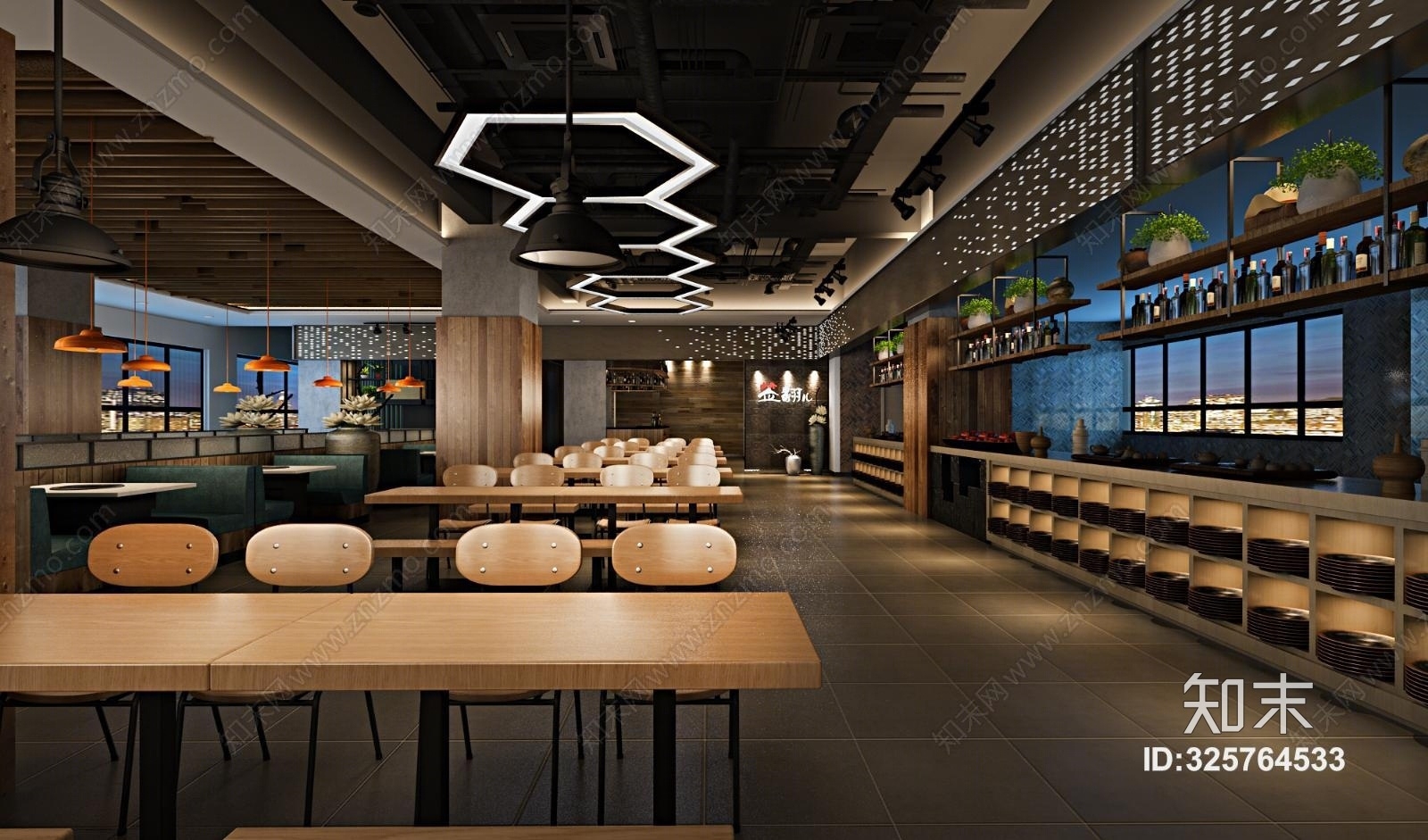 现代美食城3D模型下载【ID:325764533】_知末3d模型网