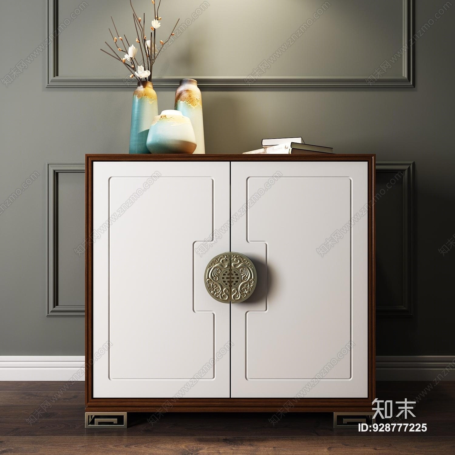 新中式现代中式装饰柜饰品模型3D模型下载【ID:928777225】