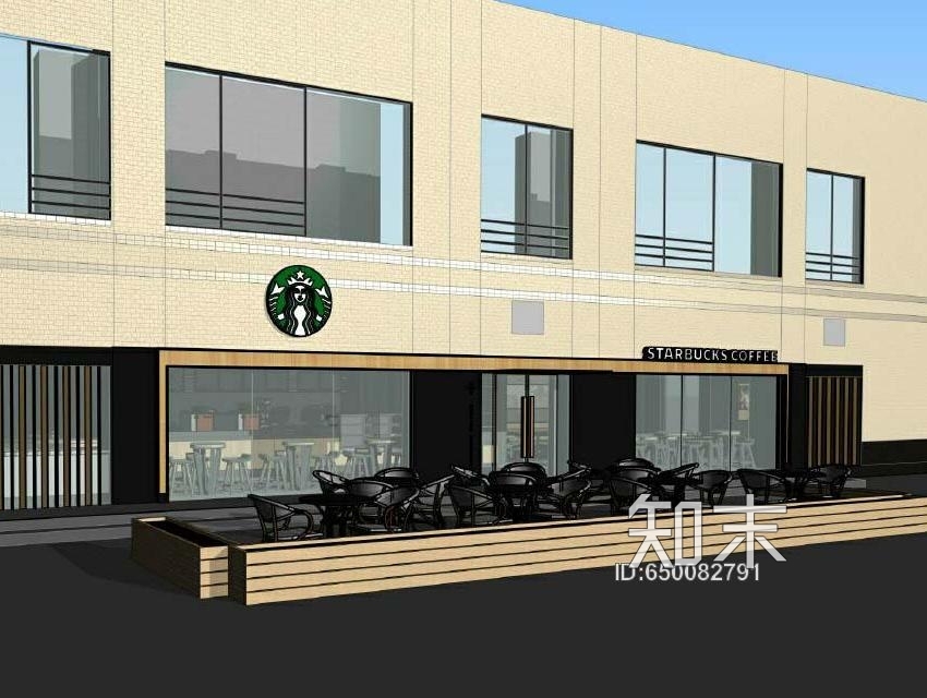 星巴克咖啡杭州宜家道店施工图下载【ID:650082791】