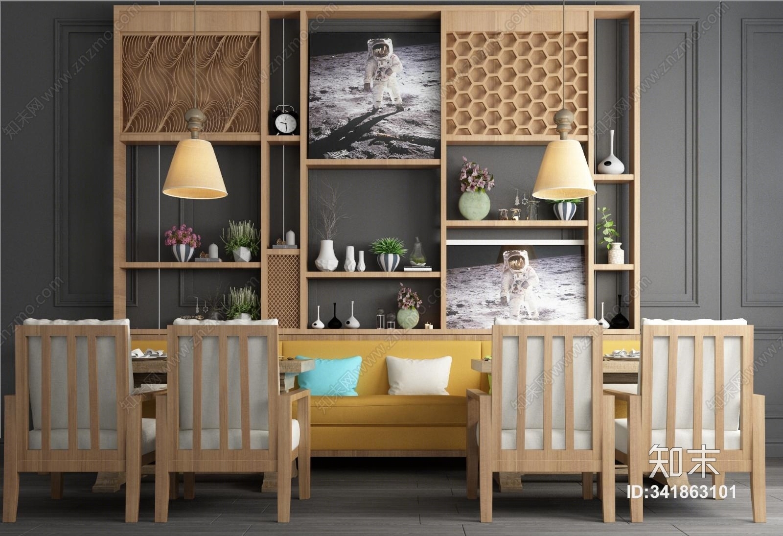 现代茶餐饮3D模型下载【ID:341863101】