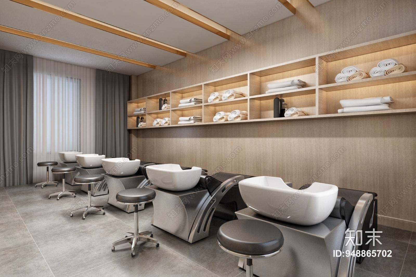 新中式理发店3D模型下载【ID:948865702】