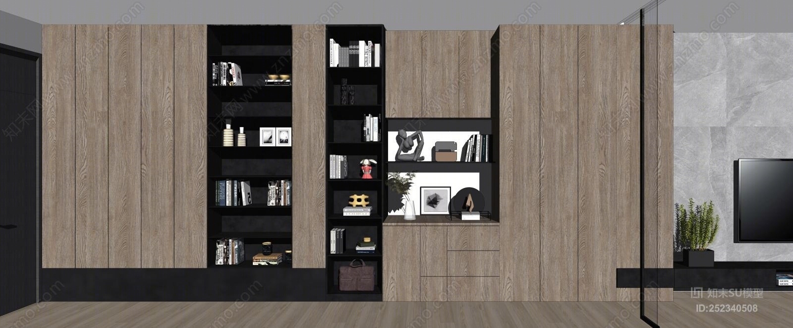现代风格展示架SU模型下载【ID:252340508】