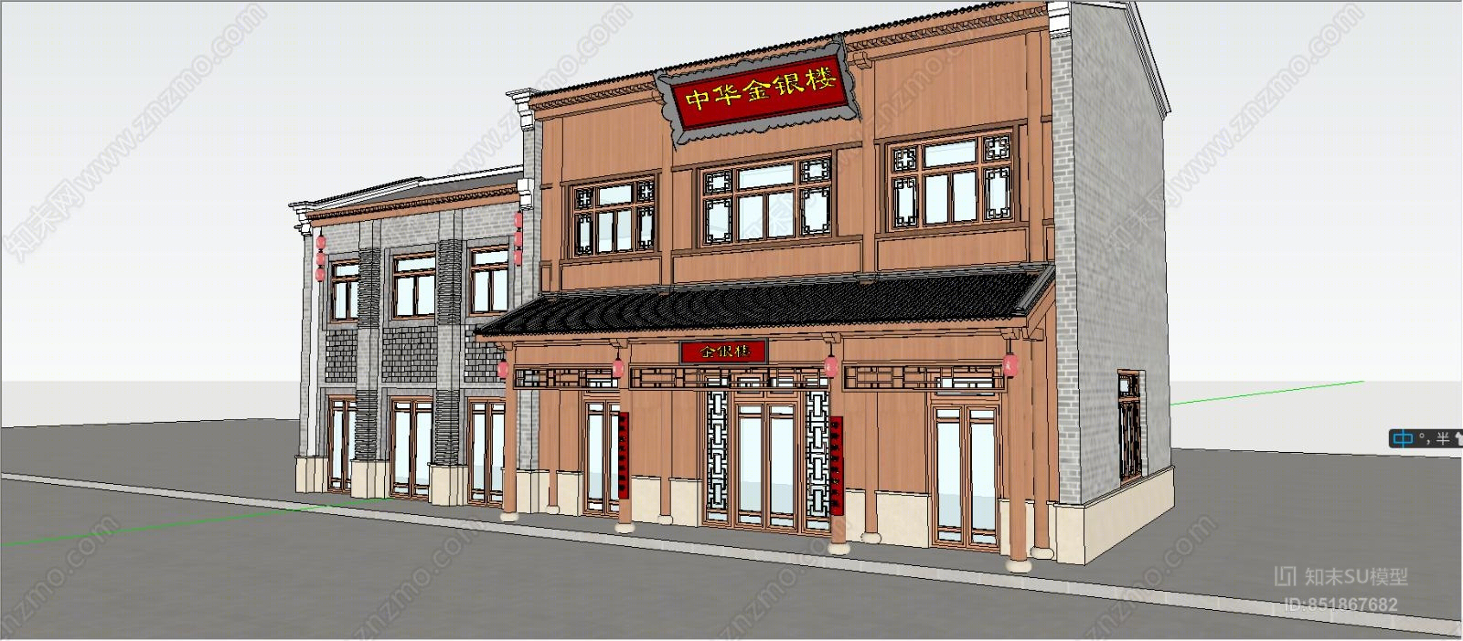 中式风格中式古建筑SU模型下载【ID:851867682】