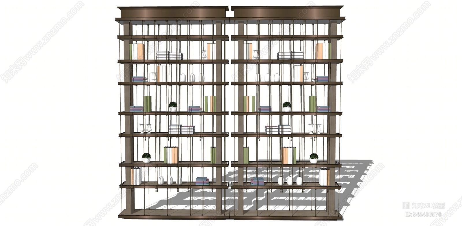 现代书架SU模型下载【ID:945486576】