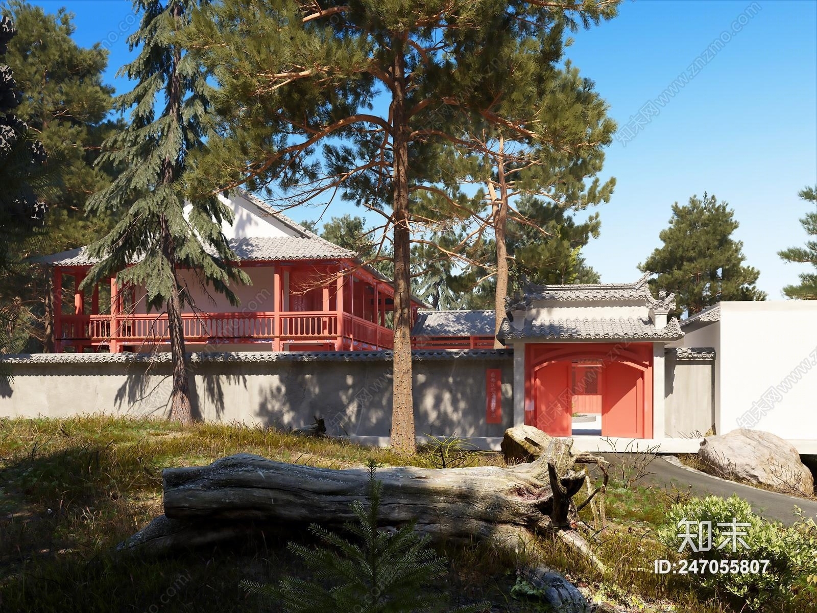 中式古建筑场景3D模型下载【ID:247055807】