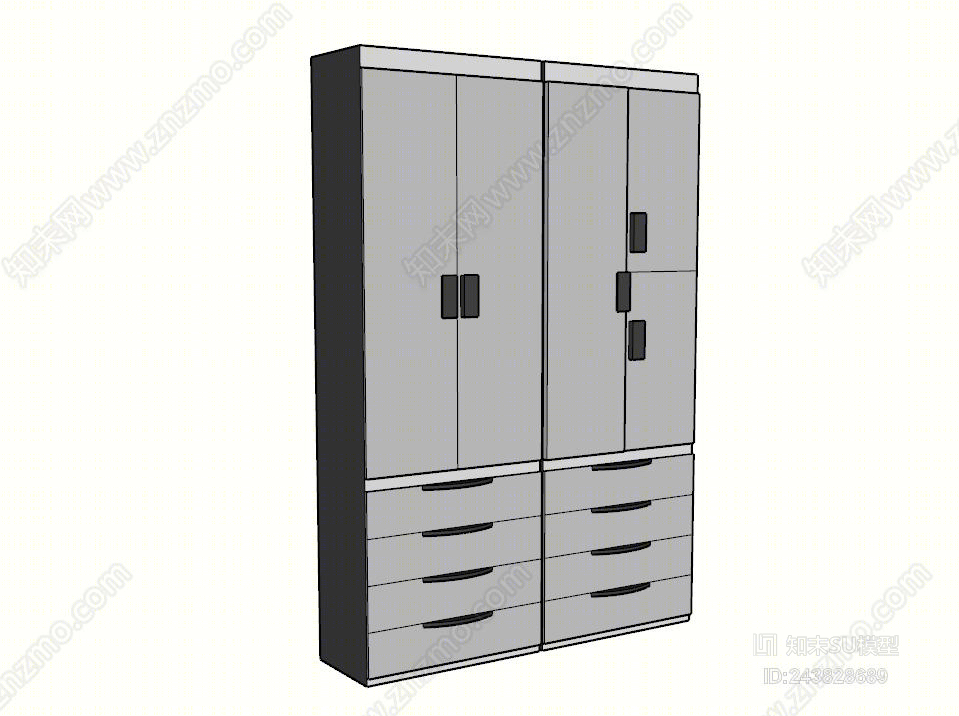 现代文件柜SU模型下载【ID:243828689】